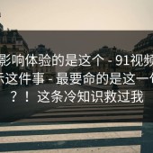 真正影响体验的是这个 - 91视频，安全提示这件事 - 最要命的是这一句提示？！这条冷知识救过我
