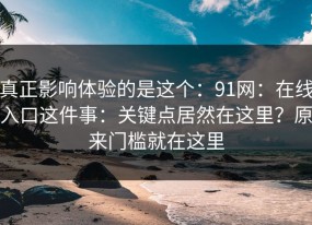 真正影响体验的是这个：91网：在线入口这件事：关键点居然在这里？原来门槛就在这里